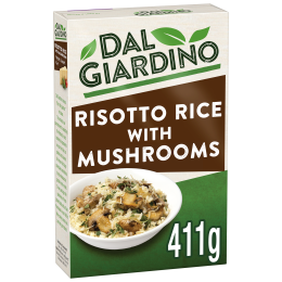 Packshot of Dal Giardino Risotto Rice with Mushrooms